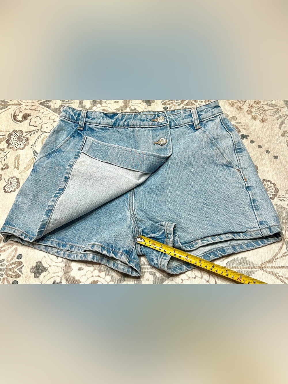 Zara Denim Skort Light Blue Wash Size Medium - Picture 3 of 6